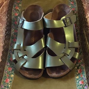 Birkenstock Olive Green Sandals Euro Size 39 Used